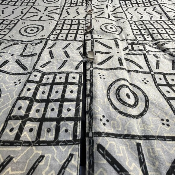 New Identity Womens Geometric Print Unique Button Front Jacket XL Black Gray - Picture 9 of 12